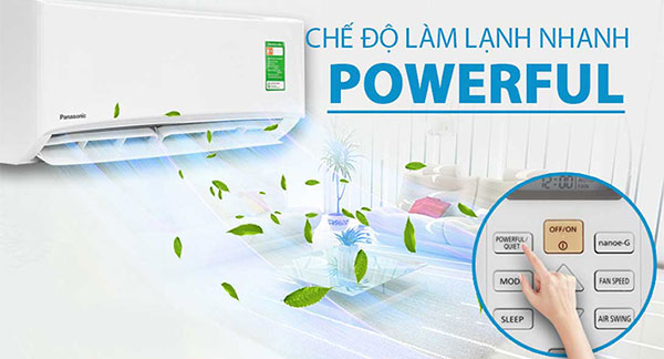chế độ làm lạnh nhanh Powerful trên máy lạnh Panasonic